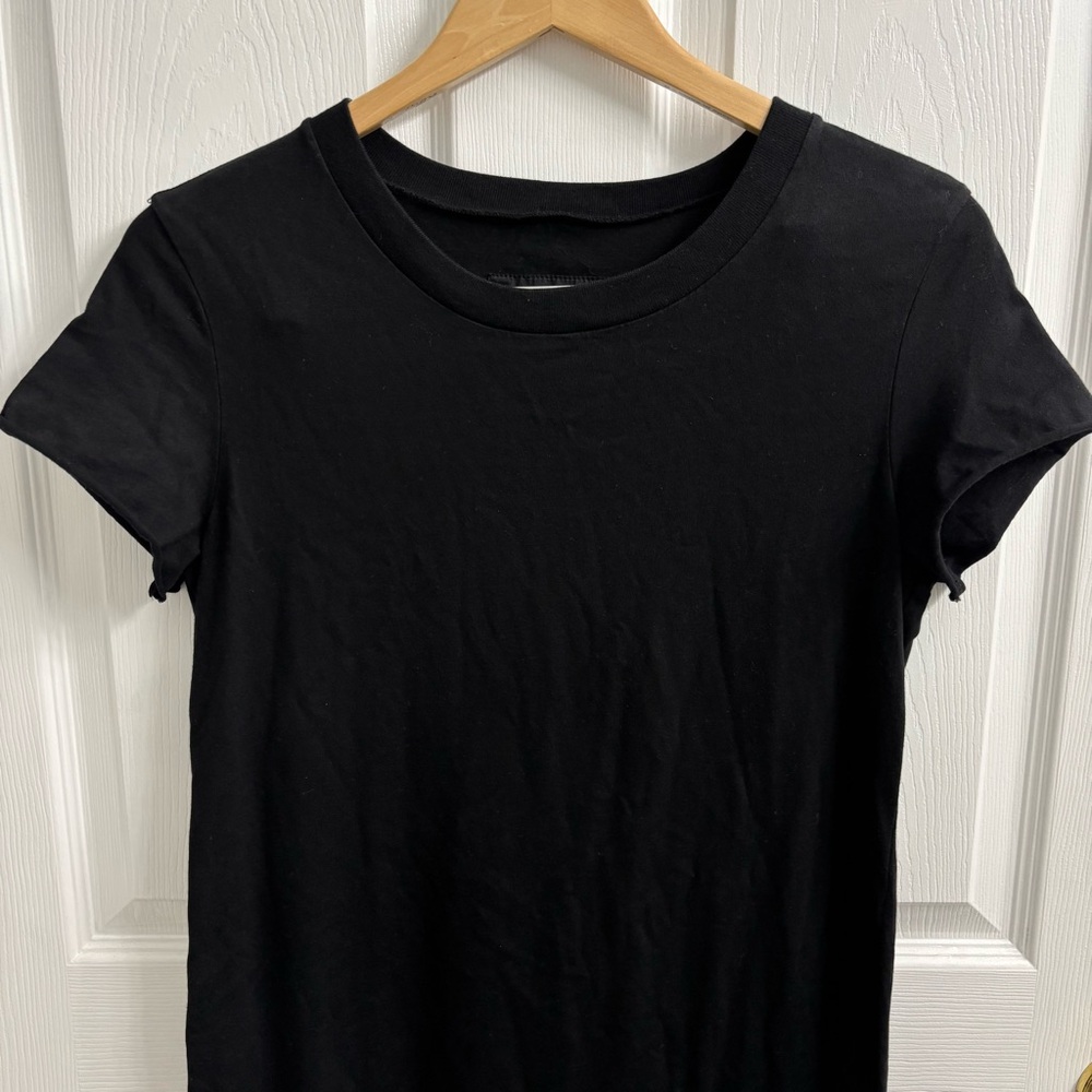 Frank & Eileen Tee Lab TShirt Dress Small Black Cotton Minimalist Asymmetrical - Picture 2 of 6